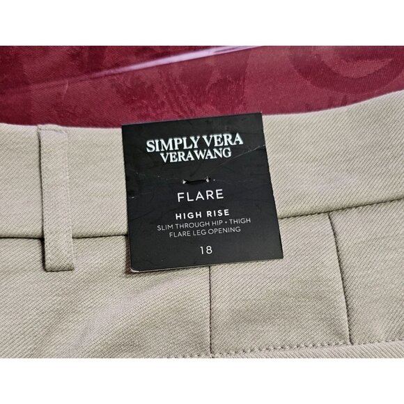 Simply Vera Vera Wang Beige Women's Flare Pants - Picture 12 of 12